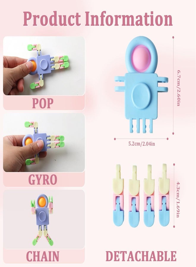 REHALY Robot Fidget Spinners Toys Transformable Fingertip Gyro Chain Toy Deformable DIY Stress Relief Fidget Toy for Adults Kids ADHD Autism Pinata Goodie Bag Birthday School Prizes Gift(24 PCS) - Image 4